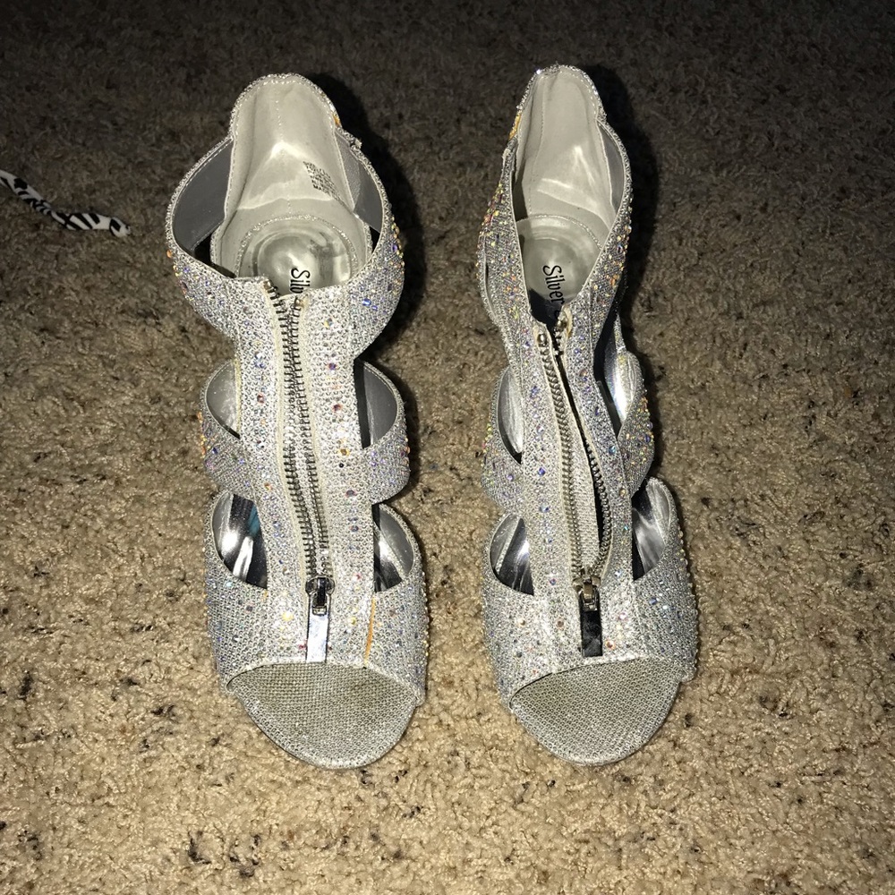 Silver Sparkly Heels